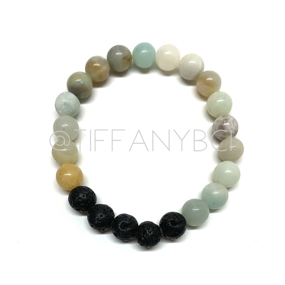 MoonFlowerBtq Jewelry - Lava Stone Amazonite Essential Oil Diffuser Bracelet